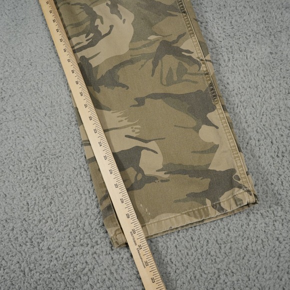 Wrangler Authentic Cargo Pants Men 34x30 Brown Camo Regular Army Military - Picture 8 of 11